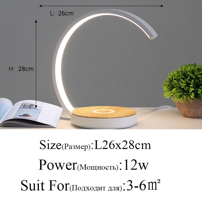 Wireless Charging Table Lamp for Bedside Reading and Study