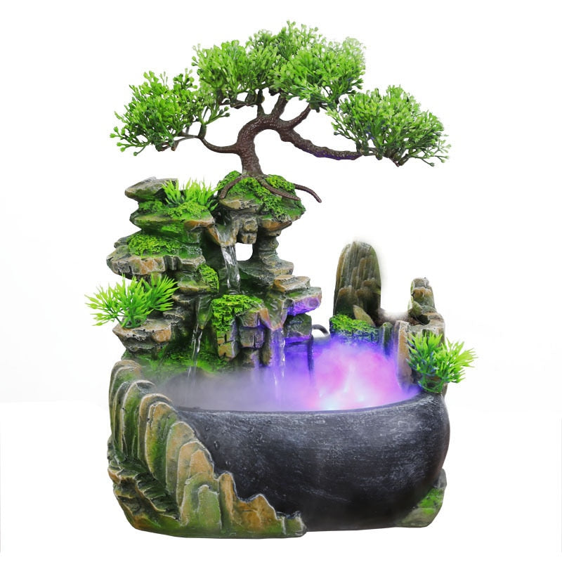 Bring Abundance and Serenity with our Desktop Waterfall Fountain - Perfect for Home or Office Feng Shui